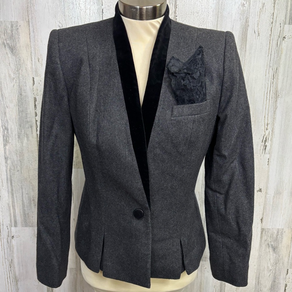 Sasson Vintage 80’s Wool Blazer with‎ Velvet Collar